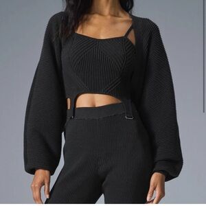 All Yoga Denim Knit Shawl- Discontinued Color . Never worn or washed- size  M/L